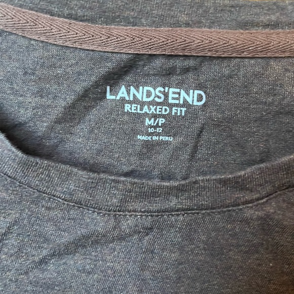 100% Cotton Heathered Brown LANDS' END longsleeve shirt - Picture 2 of 3